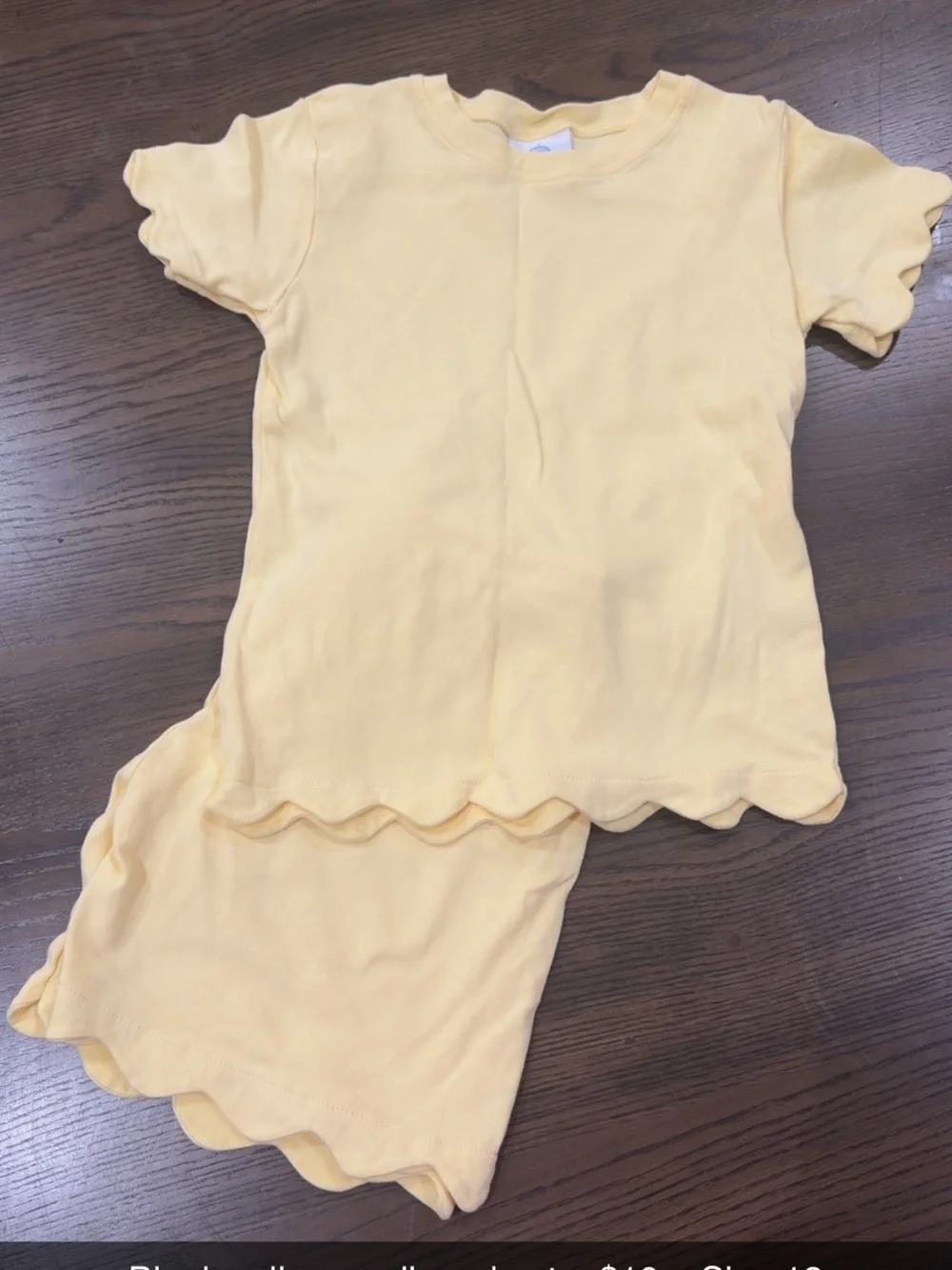 Yellow Kids Matching Set with Scallop Trim